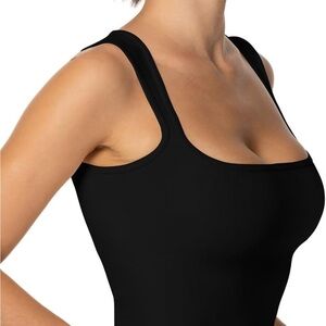 Black Shapewear Tank Top with Stretchy Fit
